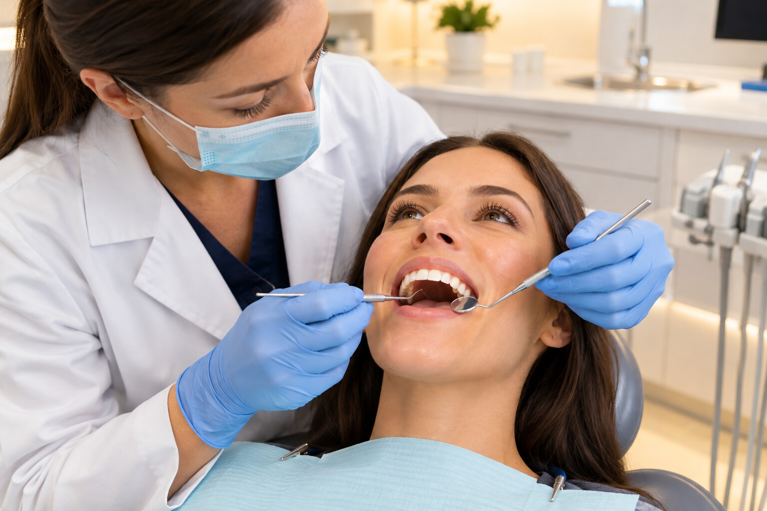 Dentist performing broken tooth repair at South Tulsa Dental in Tulsa Oklahoma