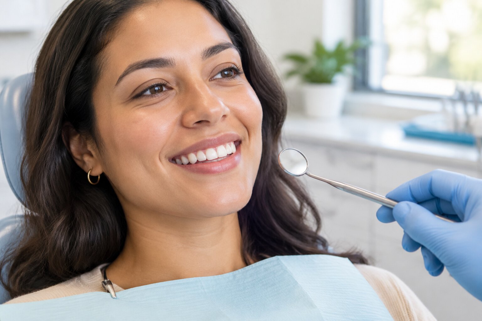 Close-up of a natural smile during a dental consultation about tooth reshaping