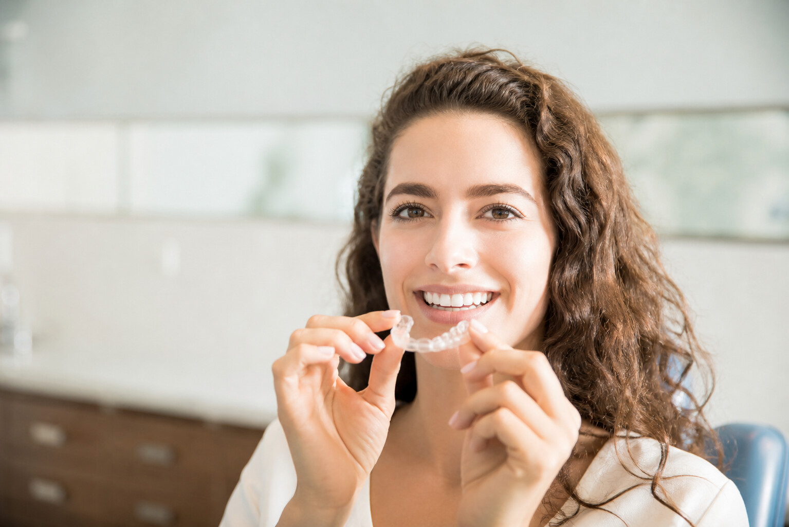 Clear aligner tray for Invisalign treatment at South Tulsa Dental in Tulsa Oklahoma
