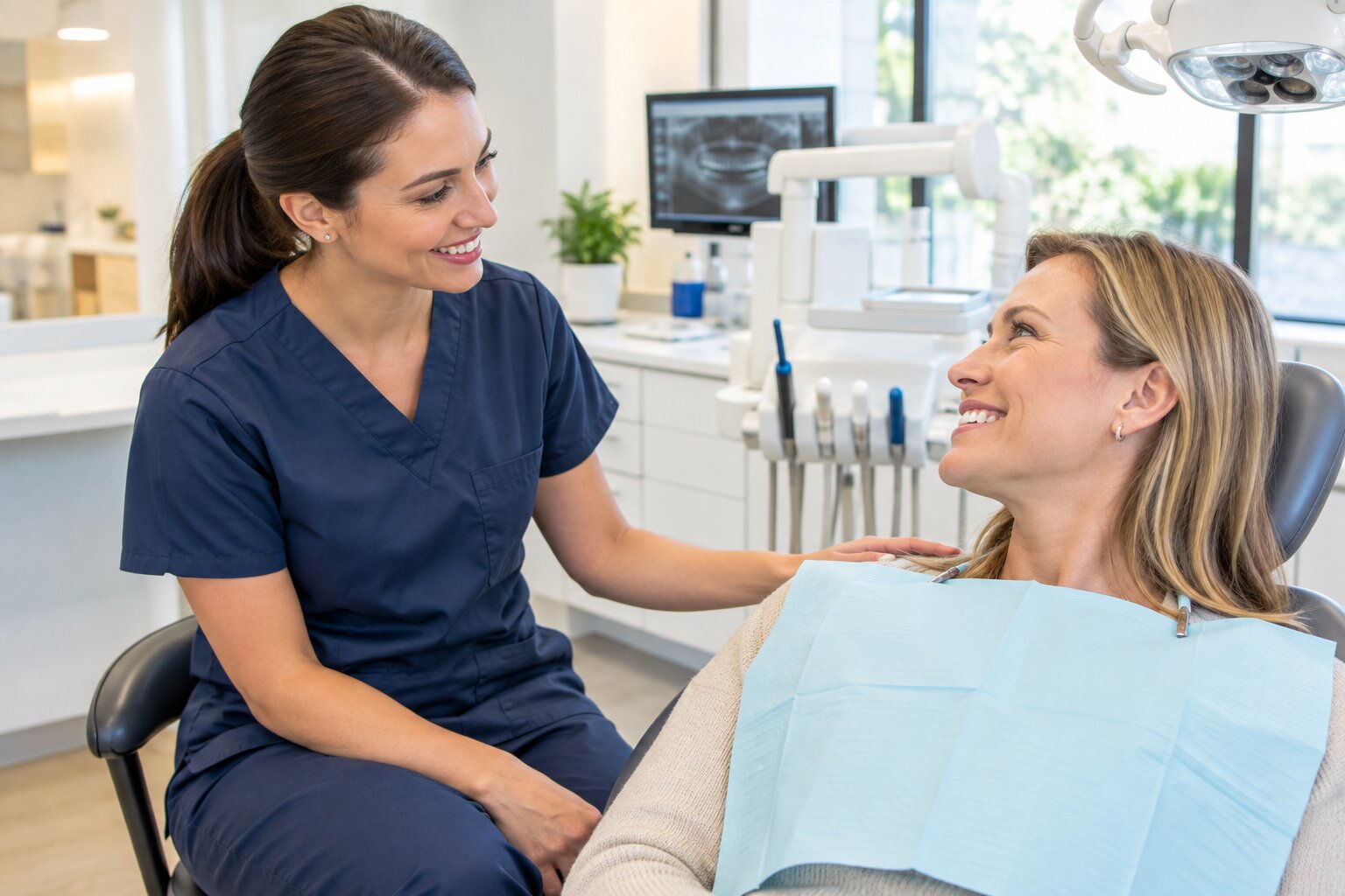 Friendly dentist welcoming a patient for a same-day dental appointment at South Tulsa Dental